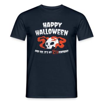 Scary Horror Age 12 Year Old Birth Born Halloween - Men's T-Shirt - navy - Front - AI Model Male 178 light (178cm)