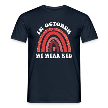 Rainbow Ribbon Week Awareness In October Wear Red - Männer T-Shirt - Navy - Vorne - AI Model Male 178 light (178cm)