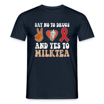 Peace Ribbon Week Awareness Yes Milktea Wear Red - Männer T-Shirt - Navy - Vorne - AI Model Male 178 light (178cm)
