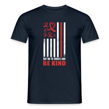 Red Flag Ribbon Heart Week In October Kind Red - Männer T-Shirt - Navy - Vorne - AI Model Male 178 light (178cm)