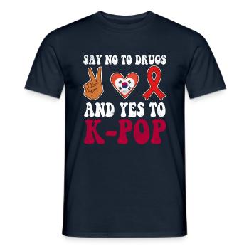 Peace Ribbon Week Awareness Yes K Pop Wear Red - Männer T-Shirt - Navy - Vorne - AI Model Male 178 light (178cm)