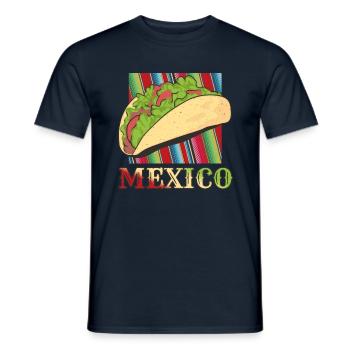 Retro Vintage Mexican Food Mexico Taco - Männer T-Shirt - Navy - Vorne - AI Model Male 178 light (178cm)
