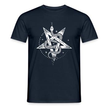 Occult Vintage Tarot Snake Pentagram Halloween - Männer T-Shirt - Navy - Vorne - AI Model Male 178 light (178cm)