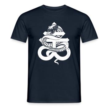 Occult Satanic Snake Creepy Gothic Halloween - Männer T-Shirt - Navy - Vorne - AI Model Male 178 light (178cm)