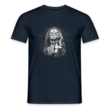 Occult Satanic Nun Creepy Gothic Halloween - Männer T-Shirt - Navy - Vorne - AI Model Male 178 light (178cm)