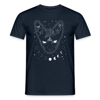 Sphynx Cat Black Tarot Gothic Halloween - Männer T-Shirt - Navy - Vorne - AI Model Male 178 light (178cm)