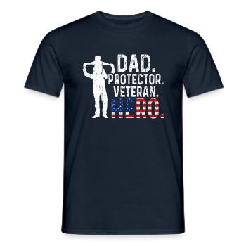 Hero Daddy Dad USA American Proud Veterans Day - Männer T-Shirt - Navy - Vorne - AI Model Male 178 light (178cm)