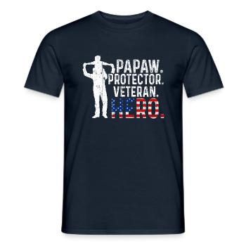 Hero Daddy Papaw USA Journée des vétérans américains fiers - T-shirt homme - marine - Devant - AI Model Male 178 light (178cm)