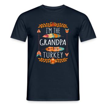 The Grandpa Turkey Day 2022 Happy Thanksgiving - Men's T-Shirt - navy - Front - AI Model Male 178 light (178cm)