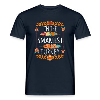 The Smartest Turkey Day 2022 Happy Thanksgiving - Männer T-Shirt - Navy - Vorne - AI Model Male 178 light (178cm)