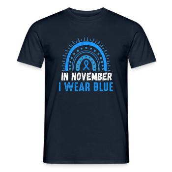 Blue Wear en novembre Mois de la sensibilisation au diabète - T-shirt homme - marine - Devant - AI Model Male 178 light (178cm)