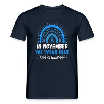Rainbow Blue en novembre Mois de la sensibilisation au diabète - T-shirt homme - marine - Devant - AI Model Male 178 light (178cm)