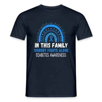 Rainbow Blue November Diabetes Awareness Family - Men's T-Shirt - navy - Front - AI Model Male 178 light (178cm)