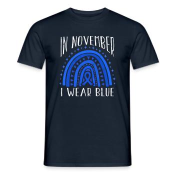 Wear Rainbow Diabetes Awareness Blue In November - Männer T-Shirt - Navy - Vorne - AI Model Male 178 light (178cm)