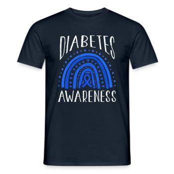 Rainbow Diabetes Awareness Blue Support November - Männer T-Shirt - Navy - Vorne - AI Model Male 178 light (178cm)