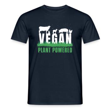 Animaux de ferme Légumes Végétarien Végétalien - T-shirt homme - marine - Devant - AI Model Male 178 light (178cm)