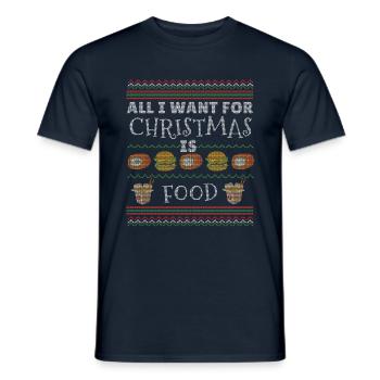 December I Want Food Ugly Christmas - Männer T-Shirt - Navy - Vorne - AI Model Male 178 light (178cm)
