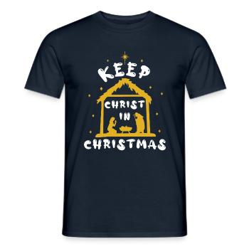 Christ In Christmas December 2022 Jesus - Männer T-Shirt - Navy - Vorne - AI Model Male 178 light (178cm)