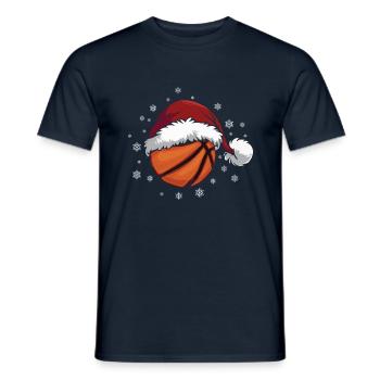 December Basketball Lover Love Christmas - Men's T-Shirt - navy - Front - AI Model Male 178 light (178cm)