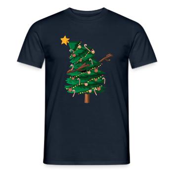 December Christmas Dab Dabbing Tree Christmas - Men's T-Shirt - navy - Front - AI Model Male 178 light (178cm)