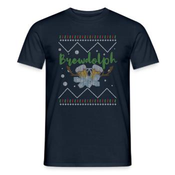 Ugly December Deer Brew Beer Ugly Christmas - Männer T-Shirt - Navy - Vorne - AI Model Male 178 light (178cm)