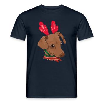 December 2022 Dog Chihuahua Kawaii Cute Christmas - Men's T-Shirt - navy - Front - AI Model Male 178 light (178cm)