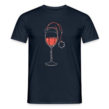 December Alcohol Red Wine Lover Ugly Christmas - Männer T-Shirt - Navy - Vorne - AI Model Male 178 light (178cm)