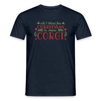 Want For Christmas Corgi Pet Dog - Männer T-Shirt - Navy - Vorne - AI Model Male 178 light (178cm)