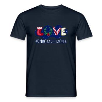 Love Christmas Second Grade Teacher Student - Männer T-Shirt - Navy - Vorne - AI Model Male 178 light (178cm)