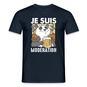 I Am Moderation Drink In Moderation Panda Beer - Männer T-Shirt - Navy - Vorne - AI Model Male 178 light (178cm)