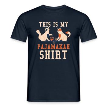 Cats Jewish Christmas Jew Festival My Hanukkah - Men's T-Shirt - navy - Front - AI Model Male 178 light (178cm)