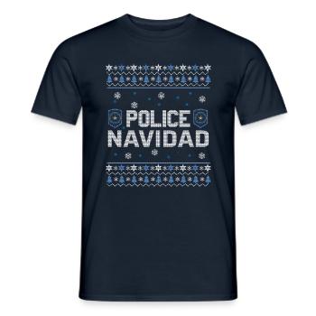 Lustige hässliche Dezember Polizei Navidad Hässliche Weihnachten - Männer T-Shirt - Navy - Vorne - AI Model Male 178 light (178cm)