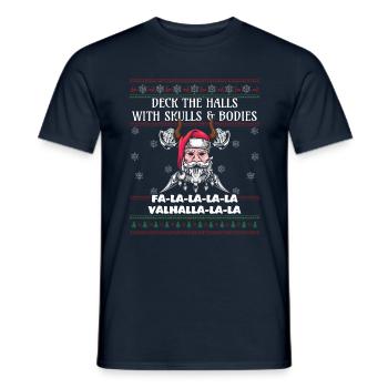 Hässlicher Dezember Santa Viking Nordisch Hässliche Weihnachten - Männer T-Shirt - Navy - Vorne - AI Model Male 178 light (178cm)