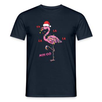 Flamingo Bird Santa Funny December Christmas - Men's T-Shirt - navy - Front - AI Model Male 178 light (178cm)