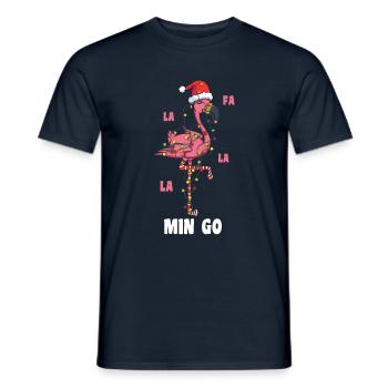 Fa La Flamingo Oiseau Père Noël Drôle Décembre Noël - T-shirt homme - marine - Devant - AI Model Male 178 light (178cm)