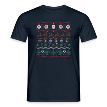 Süßer Santa Ugly Dezember Feiertag Hässliche Weihnachten - Männer T-Shirt - Navy - Vorne - AI Model Male 178 light (178cm)
