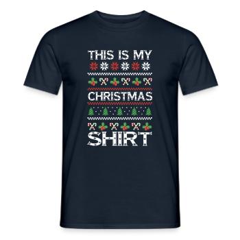 Schnee hässlich Dezember Urlaub hässlich Das mein Weihnachten - Männer T-Shirt - Navy - Vorne - AI Model Male 178 light (178cm)