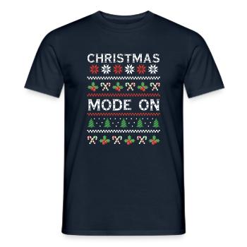 Schnee hässlich Glücklicher Dezember-Modus an hässlichen Weihnachten - Männer T-Shirt - Navy - Vorne - AI Model Male 178 light (178cm)