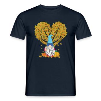 Pumpkin Love Gnome Fall Thanksgiving Season Autumn - Men's T-Shirt - navy - Front - AI Model Male 178 light (178cm)