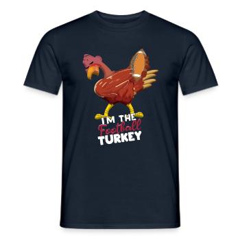 Rugby Dabbing Turquie Fan de football Thanksgiving - T-shirt homme - marine - Devant - AI Model Male 178 light (178cm)