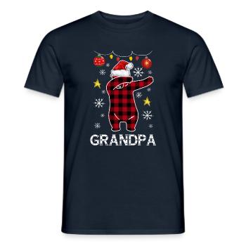Plaid Bear Dabbing für Opa Dezember Weihnachten - Männer T-Shirt - Navy - Vorne - AI Model Male 178 light (178cm)