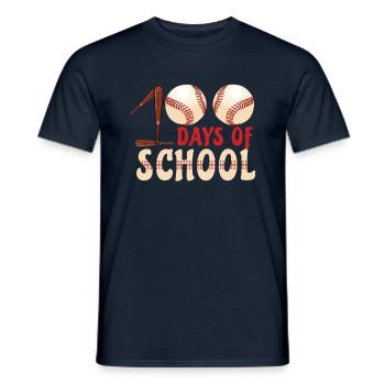 Baseball Ball Schüler 100. Tag 100 Tage Schule - Männer T-Shirt - Navy - Vorne - AI Model Male 178 light (178cm)