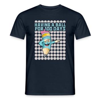 Élève 100e jour de balle 100 jours d’école - T-shirt homme - marine - Devant - AI Model Male 178 light (178cm)