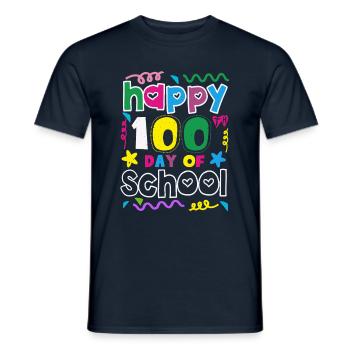 School 100th Day Happy 100 Days Of School - Men's T-Shirt - navy - Front - AI Model Male 178 light (178cm)