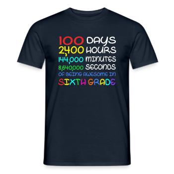 100. Tag 6. Klasse Awesome 100 Tage Schule - Männer T-Shirt - Navy - Vorne - AI Model Male 178 light (178cm)