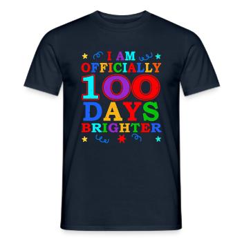 100e jour plus lumineux 100 jours d’école - T-shirt homme - marine - Devant - AI Model Male 178 light (178cm)