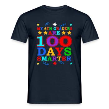 100. Tag 6. Klasse Lehrer 100 Tage Schule - Männer T-Shirt - Navy - Vorne - AI Model Male 178 light (178cm)