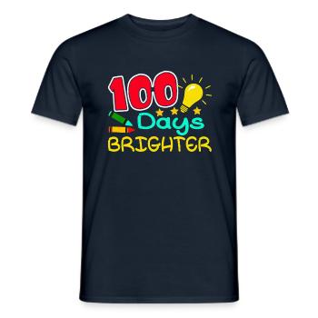 Élève 100e jour plus lumineux 100 jours d’école - T-shirt homme - marine - Devant - AI Model Male 178 light (178cm)