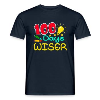 Student 100th Day Wiser 100 Days Of School - Men's T-Shirt - navy - Front - AI Model Male 178 light (178cm)