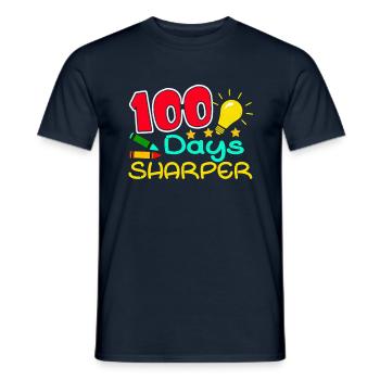 Student 100th Day Sharper 100 Days Of School - Men's T-Shirt - navy - Front - AI Model Male 178 light (178cm)